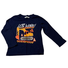 Load image into Gallery viewer, Boys Ollie's Place, navy cotton long sleeve tee / top, digger, EUC, size 3,  