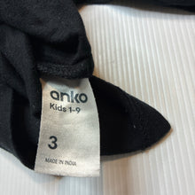 Load image into Gallery viewer, Girls Anko, black cotton long sleeve tee / top, EUC, size 3,  