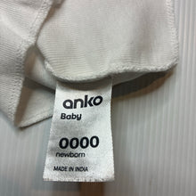 Load image into Gallery viewer, Unisex Anko, white cotton singlet top, GUC, size 0000,  