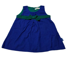 Load image into Gallery viewer, Girls Pumpkin Patch, blue corduroy cotton dress, GUC, size 00, L: 36cm
