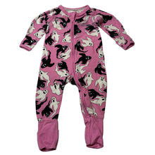 Load image into Gallery viewer, Girls Bonds, zip wondersuit / zippy / romper, ghosts, wash fade, FUC, size 00,  