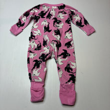 Load image into Gallery viewer, Girls Bonds, zip wondersuit / zippy / romper, ghosts, wash fade, FUC, size 00,  