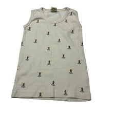 Load image into Gallery viewer, Unisex NATURE baby, organic cotton singlet top, lighthouse, EUC, size 3,  