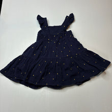 Load image into Gallery viewer, Girls Anko, lined navy cotton dress + nappy cover / bloomers, EUC, size 0, L: 46cm