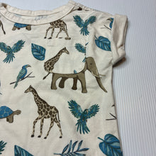 Load image into Gallery viewer, Unisex Little Planet, organic cotton blend romper, jungle animals, EUC, size 6 months,  