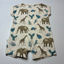 Load image into Gallery viewer, Unisex Little Planet, organic cotton blend romper, jungle animals, EUC, size 6 months,  