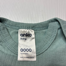 Load image into Gallery viewer, Unisex Anko, ribbed cotton bodysuit / romper, GUC, size 0000,  