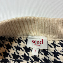 Load image into Gallery viewer, Girls Seed, knitted cotton houndstooth skirt, elasticated, L: 22.5cm, EUC, size 3,  