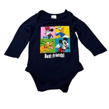 Load image into Gallery viewer, Unisex Disney, nvavy cotton bodysuit / romper, Mickey &amp; Friends, EUC, size 1,  