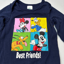 Load image into Gallery viewer, Unisex Disney, nvavy cotton bodysuit / romper, Mickey &amp; Friends, EUC, size 1,  