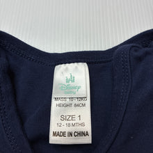 Load image into Gallery viewer, Unisex Disney, nvavy cotton bodysuit / romper, Mickey &amp; Friends, EUC, size 1,  