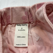 Load image into Gallery viewer, Girls Baby Berry, pink floral denim romper, GUC, size 0,  
