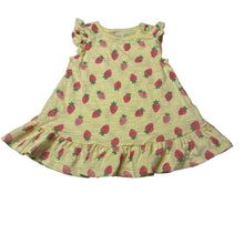 Load image into Gallery viewer, Girls Garanimals, soft feel lightweight casual dress, strawberries, EUC, size 12 months, L: 40cm