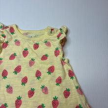 Load image into Gallery viewer, Girls Garanimals, soft feel lightweight casual dress, strawberries, EUC, size 12 months, L: 40cm