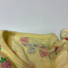 Load image into Gallery viewer, Girls Garanimals, soft feel lightweight casual dress, strawberries, EUC, size 12 months, L: 40cm