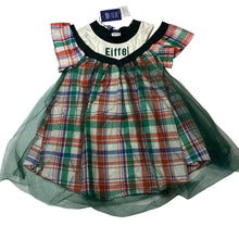 Load image into Gallery viewer, Girls BEIBEI DOUDING, checked cotton &amp; tulle dress, NEW, size 3, L: 55cm