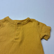 Load image into Gallery viewer, Unisex Cotton On, yellow ribbed cotton bodysuit / romper, GUC, size 000,  