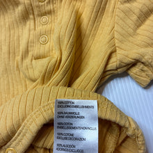 Load image into Gallery viewer, Unisex Cotton On, yellow ribbed cotton bodysuit / romper, GUC, size 000,  