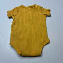 Load image into Gallery viewer, Unisex Cotton On, yellow ribbed cotton bodysuit / romper, GUC, size 000,  