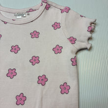 Load image into Gallery viewer, Girls pink, floral ribbed tee / top, EUC, size 00-0,  