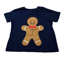 Load image into Gallery viewer, Unisex Sprout, navy cotton Christmas tee / top, EUC, size 1,  