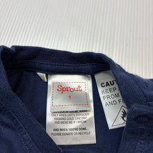 Load image into Gallery viewer, Unisex Sprout, navy cotton Christmas tee / top, EUC, size 1,  