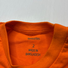 Load image into Gallery viewer, Boys Favourites, orange cotton tee / top, dinosaur, EUC, size 2,  