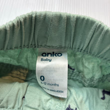 Load image into Gallery viewer, Boys Anko, embroidered cotton shorts, elasticated, dinosaurs, EUC, size 0,  