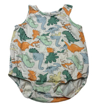 Load image into Gallery viewer, Unisex Baby Berry, stretchy summer romper, dinosaurs, GUC, size 1,  