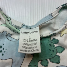 Load image into Gallery viewer, Unisex Baby Berry, stretchy summer romper, dinosaurs, GUC, size 1,  