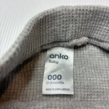 Load image into Gallery viewer, Boys Anko, grey waffle leggings / bottoms, GUC, size 000,  
