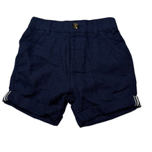 Load image into Gallery viewer, Boys Dymples, navy linen / cotton shorts, elasticated, EUC, size 00,  