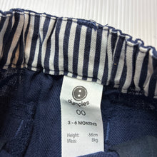 Load image into Gallery viewer, Boys Dymples, navy linen / cotton shorts, elasticated, EUC, size 00,  