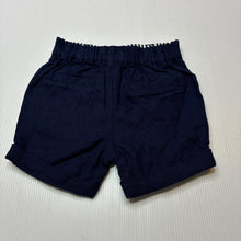 Load image into Gallery viewer, Boys Dymples, navy linen / cotton shorts, elasticated, EUC, size 00,  