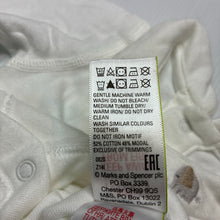 Load image into Gallery viewer, Unisex M&amp;S, embroidered soft cotton bodysuit / romper, elephants, EUC, size 00000,  