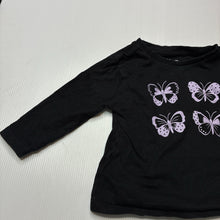 Load image into Gallery viewer, Girls Anko, black cotton long sleeve tee / top, EUC, size 1,  