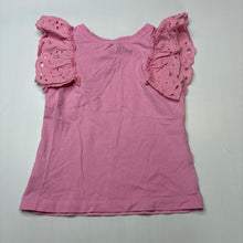 Load image into Gallery viewer, Girls Anko, broderie trim pink cotton top, EUC, size 4,  