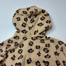 Load image into Gallery viewer, Girls fleece lined, animal print zip hoodie sweater, no labels, armpit to armpit: 31cm, armpit to cuff: 23cm, EUC, size 2,  