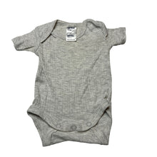 Load image into Gallery viewer, Unisex Anko, grey marle ribbed bodysuit / romper, EUC, size 0000,  