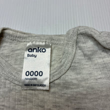 Load image into Gallery viewer, Unisex Anko, grey marle ribbed bodysuit / romper, EUC, size 0000,  