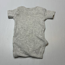 Load image into Gallery viewer, Unisex Anko, grey marle ribbed bodysuit / romper, EUC, size 0000,  