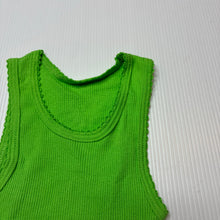 Load image into Gallery viewer, Unisex Bub Wear, green ribbed cotton singlet top, EUC, size 000,  