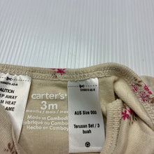 Load image into Gallery viewer, Girls Carters, floral cotton bodysuit / romper, EUC, size 000,  