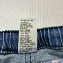 Load image into Gallery viewer, Unisex Baby Berry, blue stretch denim shorts, elasticated, GUC, size 0,  