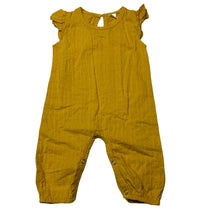 Load image into Gallery viewer, Girls yellow, lightweight cotton romper, GUC, size 00,  