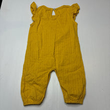 Load image into Gallery viewer, Girls yellow, lightweight cotton romper, GUC, size 00,  