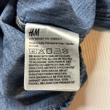 Load image into Gallery viewer, Unisex H&amp;M, lightweight denim long sleeve shirt, GUC, size 1,  