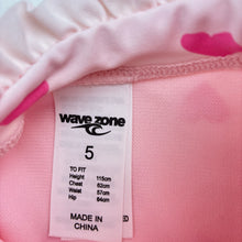 Load image into Gallery viewer, Girls Wave Zone, long sleeve swim one-piece, hearts, GUC, size 5,  