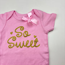 Load image into Gallery viewer, Girls pink, cotton bodysuit / romper, GUC, size 6 months,  