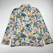 Load image into Gallery viewer, Girls Target, floral stretchy long sleeve top, discolouration on cuffs, FUC, size 8,  